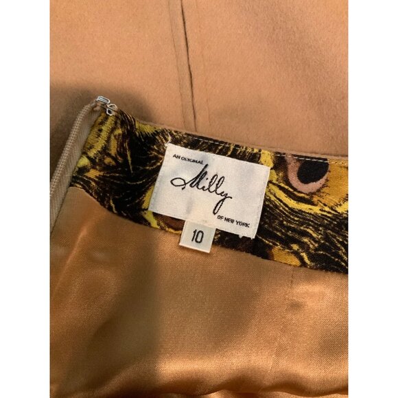 Milly Brown Wool Blend Straight Pencil Skirt, Size 10 - Picture 5 of 5